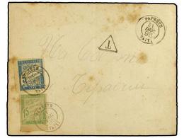 2314 TAHITI. 1895. Unstamped Envelope From Papeete Cancelled By<B> PAPEETE TAITI 31 DEC 95 </B>double Ring Addressed To  - Autres & Non Classés