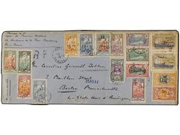 2326 TAHITI. 1924. PAPEETE A USA. Espectacular Franqueo En Anverso Y Reverso Con 2 Sellos De <B>5 Cts.</B> CHRISTMAS ISL - Other & Unclassified