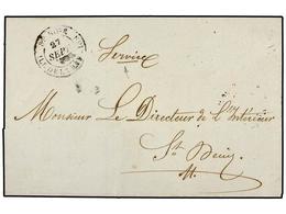 2329 REUNION. 1853 (Sept 27). Internal Cover Endorsed 'Service' At Top In Manuscript, Mailed From ST. ROSE To ST. DENIS, - Autres & Non Classés