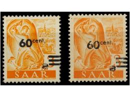 2360 * SARRE. Yv.217, 217A. <B>60 S. 3 Cts. </B>amarillo. Variedad De Habilitación. - Autres & Non Classés