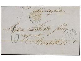 2370 SENEGAL. 1860. GOREE A MARSEILLE. Fechador <B>GOREE/* </B>y Tasa 6 En Azul De Origen Local. - Other & Unclassified