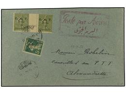 2396 SIRIA. 1921 (11-Abril). AIR MAIL. ALEP A ALEXANDRETTE. VUELO MILITAR, Marca En Violeta <B>POSTE PAR AVION.</B> RARO - Autres & Non Classés