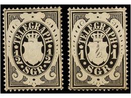 2420 * ALEMANIA ANTIGUOS ESTADOS: BADEN. Mi.T-1, 2. 1870. <B>TELEGRAPHS. 1/2 Sgr.</B> Black And <B>1 Sgr.</B> Black. Mic - Andere & Zonder Classificatie