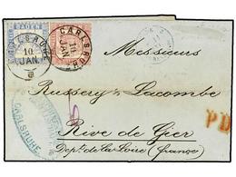 2423 ALEMANIA ANTIGUOS ESTADOS: BADEN. Mi.18,19aa. 1868. CARLSRUHE A FRANCIA.<B> 3 Kr. </B>rosa Y <B>6 Kr.</B> Ultramar. - Other & Unclassified