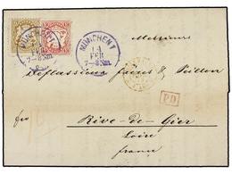 2436 ALEMANIA ANTIGUOS ESTADOS: BAVIERA. 1873. Envelope To France Bearing <B>3 Kr</B> Rose (SG 53) And <B>6 Kr</B> Bistr - Autres & Non Classés