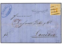 2451 ALEMANIA ANTIGUOS ESTADOS: HAMBURGO. 1864. HAMBURG To LONDON. <B>7 Sh.</B> Orange. Very Fine Cover. - Sonstige & Ohne Zuordnung