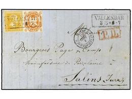 2480 ALEMANIA ANTIGUOS ESTADOS: PRUSIA. 1863. Cover To FRANCE, Franked With Crossed-line Background <B>3Sgr</B> Yellow K - Otros & Sin Clasificación