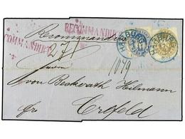 2483 ALEMANIA ANTIGUOS ESTADOS: PRUSIA. 1867 (Sept 13). Registered Entire Letter To Crefeld With Rouletted 1861-65 <B>2  - Autres & Non Classés