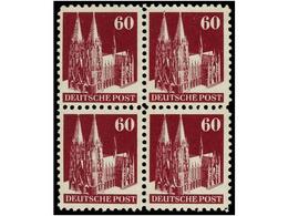 2501 ** ALEMANIA. Mi.93wg. 1948. <B>60p.</B> Lila. Bloque De Cuatro. LUJO. Michel.360?. - Andere & Zonder Classificatie