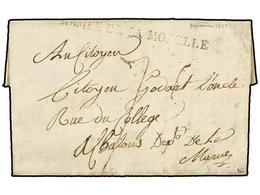 2508 ALEMANIA. 1793. BOUVROFFE To FRANCE. Entire Letter With <B>ARMEE DE LA MOSELLE </B>mark. - Andere & Zonder Classificatie