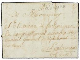 2529 ALEMANIA. 1807 (14 Agosto). MITTELHAGEN, Devant STRALSUND (Germany) To FRANCE. Entire Letter With Black<B> Nº 77/GR - Sonstige & Ohne Zuordnung