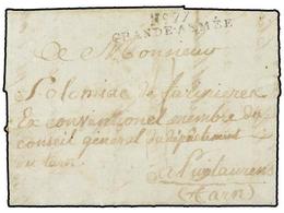 2529 ALEMANIA. 1807 (14 Agosto). MITTELHAGEN, Devant STRALSUND (Germany) To FRANCE. Entire Letter With Black<B> Nº 77/GR - Andere & Zonder Classificatie