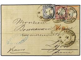 2534 ALEMANIA. 1872. Envelope To France Bearing Small Eagle <B>1/2 Gr</B> Orange (SG 3),<B> 1 Gr</B> Carmine (Sg 5) And  - Autres & Non Classés