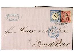 2539 ALEMANIA. 1875. Entire Letter To BORDEAUX With Mixed Issue Franking Of Large Dhield 1872 <B>2 Gr.</B> (short Perfor - Other & Unclassified