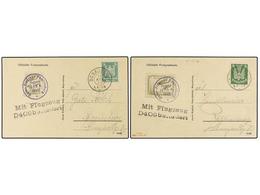 2561 ALEMANIA. 1925. Pair Of Official Postcards Each Franked With A <B>5 Pf.</B> Green Tied By <B>DONAUSTAU</B> Cds's Us - Otros & Sin Clasificación