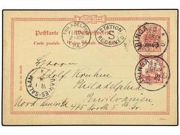 2564 AFRICA ORIENTAL ALEMANA. 1903 (Dec 28). <B>5pa.</B> On <B>Germany 10pf.</B> Carmine Postal Stationery Card Used To  - Otros & Sin Clasificación