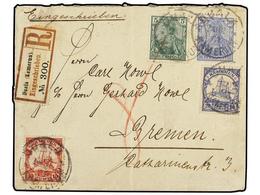 2566 CAMERUN: COLONIA ALEMANA. 1902. Registered Cover To BREMEN Franked With Mixed Franking Germany 1900 <B>5 Pf.</B> Gr - Other & Unclassified