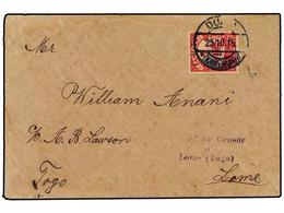 2567 CAMERUN: TERRITORIO BRITANICO. 1915 (Oct 25). Cover To LOME, Togo Franked By Single CEF <B>1 D.</B> On Kaiser Yacht - Other & Unclassified
