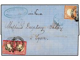 2569 LEVANTE: CORREO ALEMAN. 1874. OFF. TURKEY. Cover From BROUSSE-ANATOLIA To LYON, France Bearing <B>1 Gr.</B> Pair An - Sonstige & Ohne Zuordnung