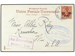 2572 LEVANTE: CORREO ALEMAN. 1908. Picture Postcard To Kenosha, Wisconsin, USA Franked <B>'20 Para'</B> On <B>10pf</B> T - Sonstige & Ohne Zuordnung