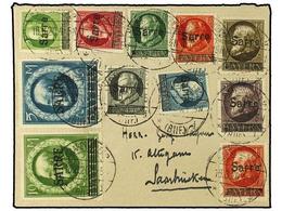 2586 SARRE. 1920 (Aug 18). Locally Used Cover With March 1, 1920 Overprinted <B>5pf</B>., <B>7½pf</B>.,  <B>10pf., 15pf. - Andere & Zonder Classificatie