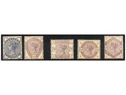 2587 * GRAN BRETAÑA. Sg.187/91. 1883. 5 Stamps, Fresh Colours. Light Hinged. Stanley Gibbons.762£. - Autres & Non Classés