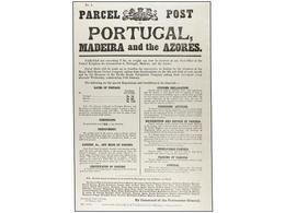 2591 GRAN BRETAÑA. 1888. Original Poster (42x27,5 Cm.) With The RATES OF POSTAGE For Parcel Post To Portugal, Madeira An - Otros & Sin Clasificación