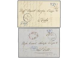 2597 GRAN BRETAÑA. 1842-52. <B>BRITISH POST OFFICE. CADIZ</B> (Spain). Two Entire Letters From Cádiz To Porto (Portugal) - Otros & Sin Clasificación