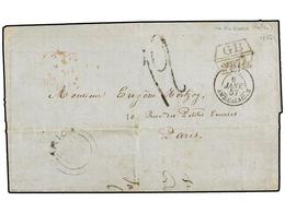 2606 BOLIVIA. 1856 (15 Nov.). COROCORO (Bolivia) A PARÍS. Carta Encaminada Hasta ARICA. Al Dorso Manuscrito <B>'Acheminé - Other & Unclassified