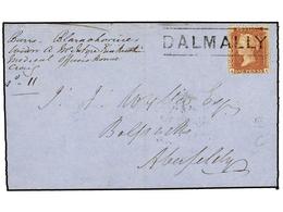 2608 GRAN BRETAÑA. 1857. Cover Used To ABERFELDY Bearing <B>1 D.</B> Red Stars Cancelled By The <B>DALMALLY</B> Hs In Bl - Other & Unclassified