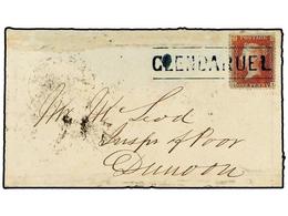 2609 GRAN BRETAÑA. 1857. Cover Used To DUNOON Bearing <B>1 D.</B> Red Stars Cancelled By The V. Scarce <B>GLENDARUEL</B> - Other & Unclassified