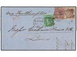 2617 GRAN BRETAÑA. 1861(March 16th). Cover Endorsed 'Via Southampton' To PERU Franked At 2s Rate For ½ Ounce Via Panama  - Autres & Non Classés