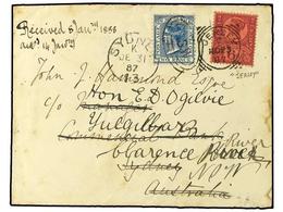 2646 GRAN BRETAÑA. 1887 (Nov 23). <B>CHANNEL ISLANDS. </B>Cover From 'Beaumont/Jersey' With Scarce Cds On Reverse, Maile - Autres & Non Classés