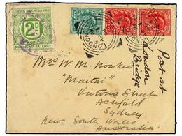 2651 GRAN BRETAÑA. 1904 (Apr 1). Cover To SYDNEY, Australia Franked At 2 1/2 D. Rate With 1902 <B>1/2 D.</B> And 2 X <B> - Sonstige & Ohne Zuordnung