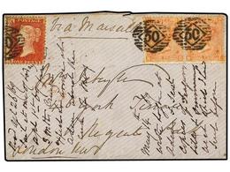 2656 ADEN. Sg.43+94. 1868. Cover Endorsed 'via Marseilles' To LONDON Franked By Great Britain 1858 <B>1d.</B> Red And Pa - Other & Unclassified