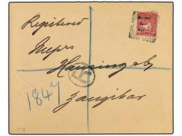 2659 AFRICA ORIENTAL BRITANICA. 1895. Registered Cover Bearing 1895 Locally Surcharged <B>1 R.</B> Carmine, SG 43, Tied  - Sonstige & Ohne Zuordnung