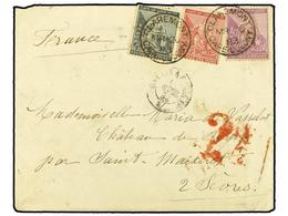 2666 CABO DE BUENA ESPERANZA. 1883. Cover And Contents To FRANCE Franked By 1882 <B>1/2 D.</B> Grey Black, <B>1 D.</B> R - Otros & Sin Clasificación