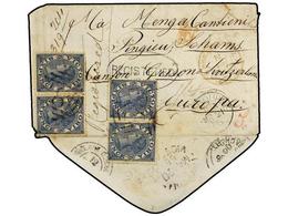 2684 AUSTRALIA. 1866. MELBOURNE To SWITZERLAND. <B>6 P.</B> Blue (4). Registered Cover, Postage Halfway Between Front An - Other & Unclassified