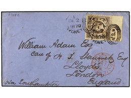 2687 AUSTRALIA. Sg.166. 1870. SYDNEY (New South Welles) To LONDON. <B>6 P. </B>lilac Arrival Cds. In Front. VERY FINE. - Other & Unclassified