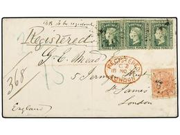 2689 AUSTRALIA. Sg.208, 211. 1874 (Sept. 22). Registered Cover From MUSWELL BROOK (despatch Cds On Reverse) Mailed To LO - Autres & Non Classés