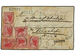 2705 AUSTRALIA. 1897. FREMANTLE To SAN FRANCISCO And Redirected.<B>1 D.</B> Rose (6), Sent Registered. - Other & Unclassified