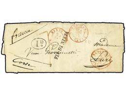 2756 CANADA. 1842 (Sept.19). Entire Letter From NORFOLK, Canada (contents Mention Port Royal) Addressed To LURI, Corsica - Otros & Sin Clasificación