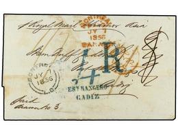 2759 CANADA. 1856. MONTREAL A CADIZ (España). Marca <B>MONTREAL/PAID.</B> Circulada Via Inglaterra Y Por Via Maritima Ha - Otros & Sin Clasificación