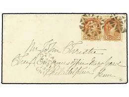 2767 CANADA. 1872 (Dec 21). Cover To Philadelphia Franked By Pair Of Small Queen 1868-90 <B>3c</B>. Brown-red Tied By Do - Sonstige & Ohne Zuordnung