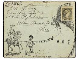 2768 CANADA. Sc.38a. 1879 (Oct. 26). ST. PIERRE (Newfoundland) To FRANCE. Hand Illustrated Cover With Contents, Franked  - Autres & Non Classés