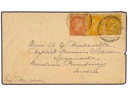 2771 CANADA. 1894 (Dec 11). Cover From TORONTO To MADRAS, India Franked By Small Queens <B>1 C.</B> Yellow Pair And Sing - Otros & Sin Clasificación