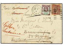 2776 CANADA. 1906. LUGAN To LONDON. <B>2 Cents</B> Red Redirected To SWITZERLAND With Great Britain <B>1 1/2 D.</B> Stam - Other & Unclassified