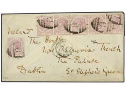 2782 CEILAN. Sg.123 (6). 1884. KAMDY To DUBLIN. <B>4 Cents.</B> (6) Mauve. Arrival Cds. On Back. - Other & Unclassified