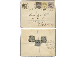 2796 FIJI. Sg.77, 81, 85, 98. 1895 (May 17th). Envelope Registered Unusually From SUVA To RAROTONGA (Cook Islands), Bear - Other & Unclassified