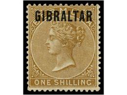2810 (*) GIBRALTAR. Sg.5. 1886. <B>1 Sh. </B>bistre, Without Gum. Cat. 425£. - Other & Unclassified